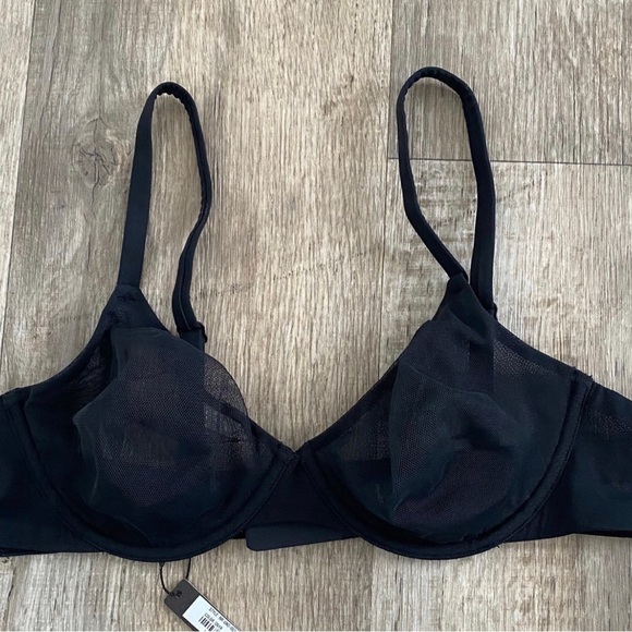 Skims Bras Mesh underwire 2way 38B Black onyx BR-UND-0031 NWT - Picture 2 of 6